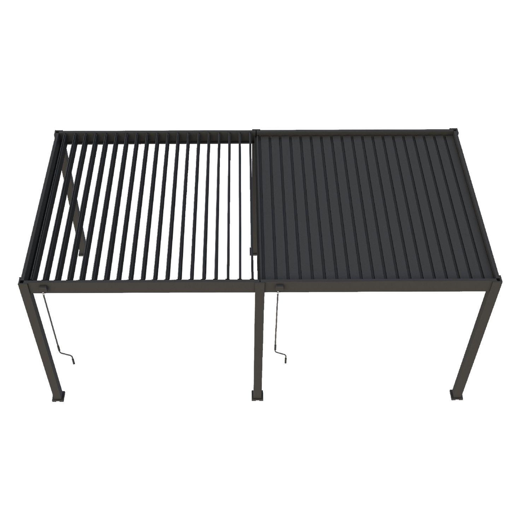 Voir la diapositive 6 : Pergola Bioclimatique autoportée- 3x6 m - Aluminum Anthracite - VS OmBREA®
