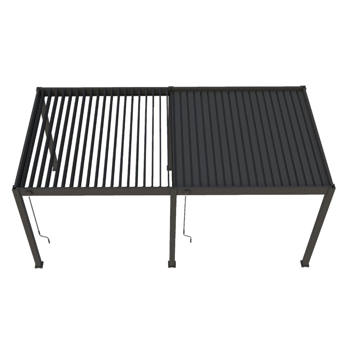 Pergola Bioclimatique autoportée- 3x6 m - Aluminum Anthracite - VS OmBREA®