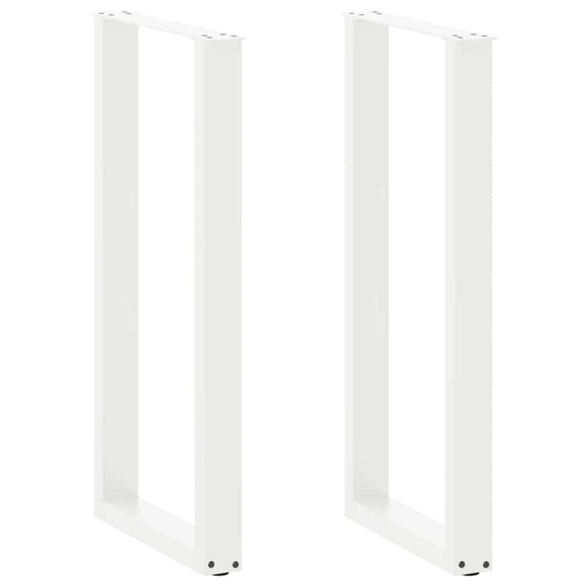 VIDAXL Pieds de table basse forme de U 2pcs blanc 40x(100-101)cm acier