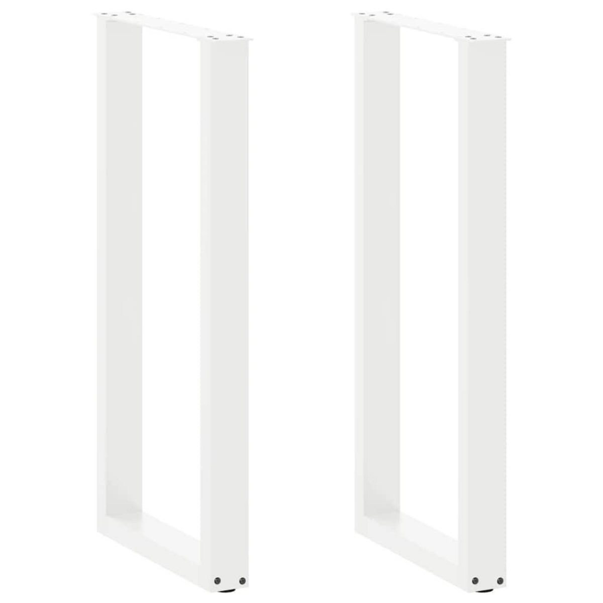 VIDAXL Pieds de table basse forme de U 2pcs blanc 40x(100-101)cm acier
