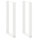 VIDAXL Pieds de table basse forme de U 2pcs blanc 40x(100-101)cm acier