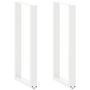 Voir la diapositive 1 : VIDAXL Pieds de table basse forme de U 2pcs blanc 40x(100-101)cm acier