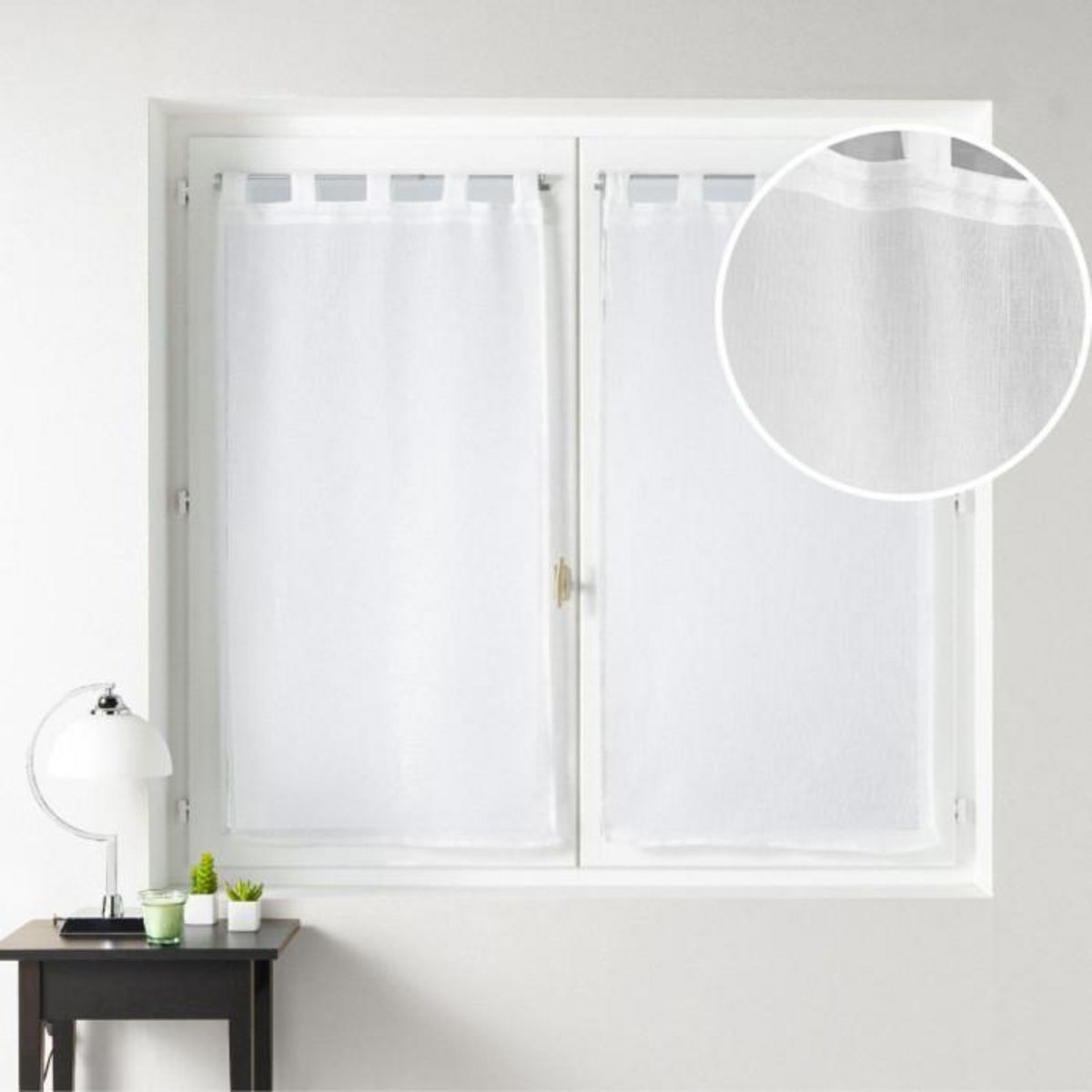 Paris Prix Paire de Voilages à Passants  Luminea  60x120cm Blanc