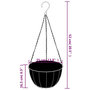 Voir la diapositive 6 : VIDAXL Jardinieres suspendues 4 pcs avec doublure coco Noir Ø 35x52 cm