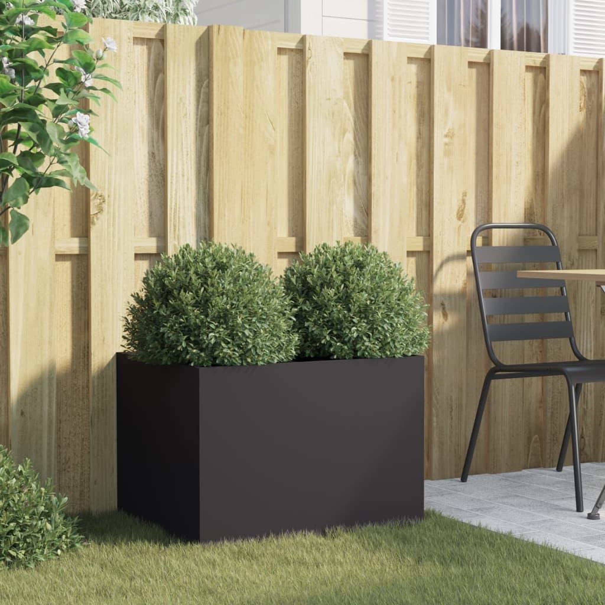 Voir la diapositive 3 : VIDAXL Jardiniere noir 62x47x46 cm acier