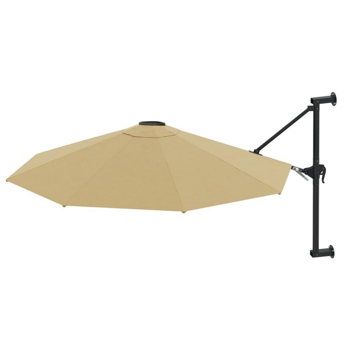VIDAXL Parasol mural avec mat metallique 300 cm Taupe