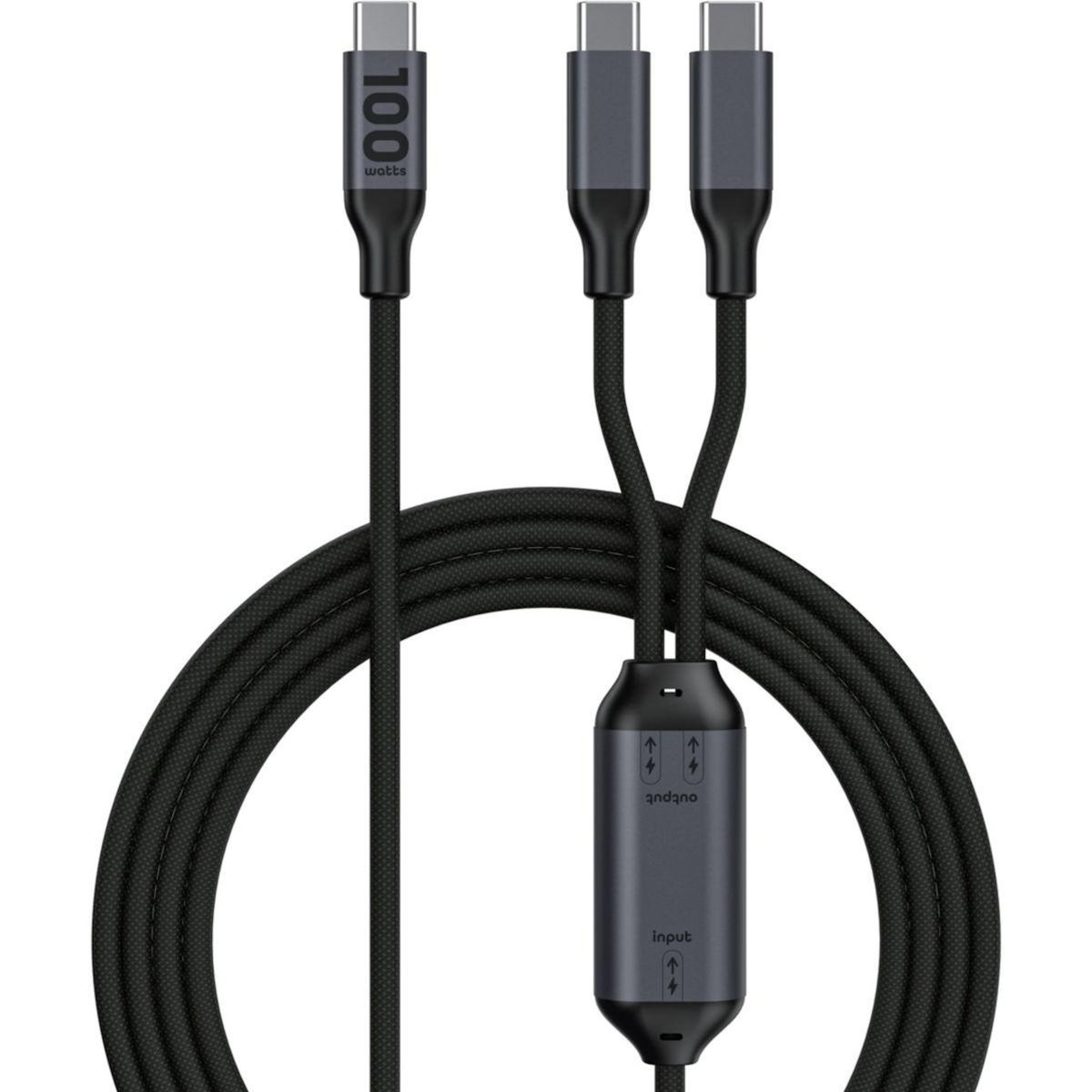 ESSENTIEL B CABLE 1.5M 100W 2 en 1 USB-C vers x2 USB-C