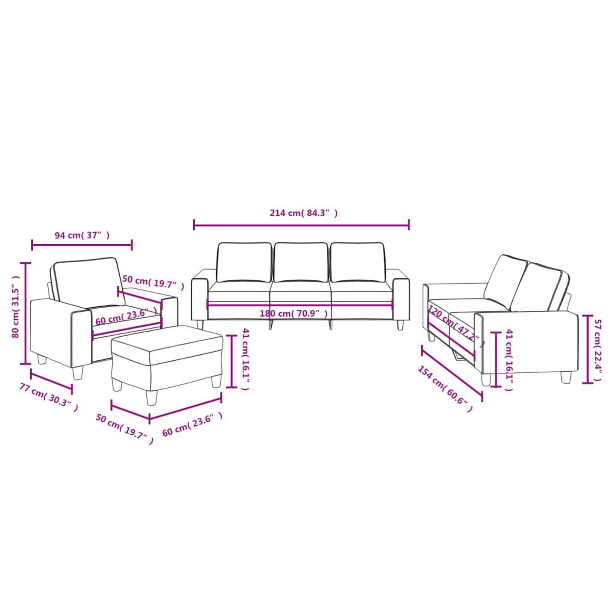 Voir la diapositive 6 : VIDAXL Ensemble de canapes 4 pcs jaune clair tissu