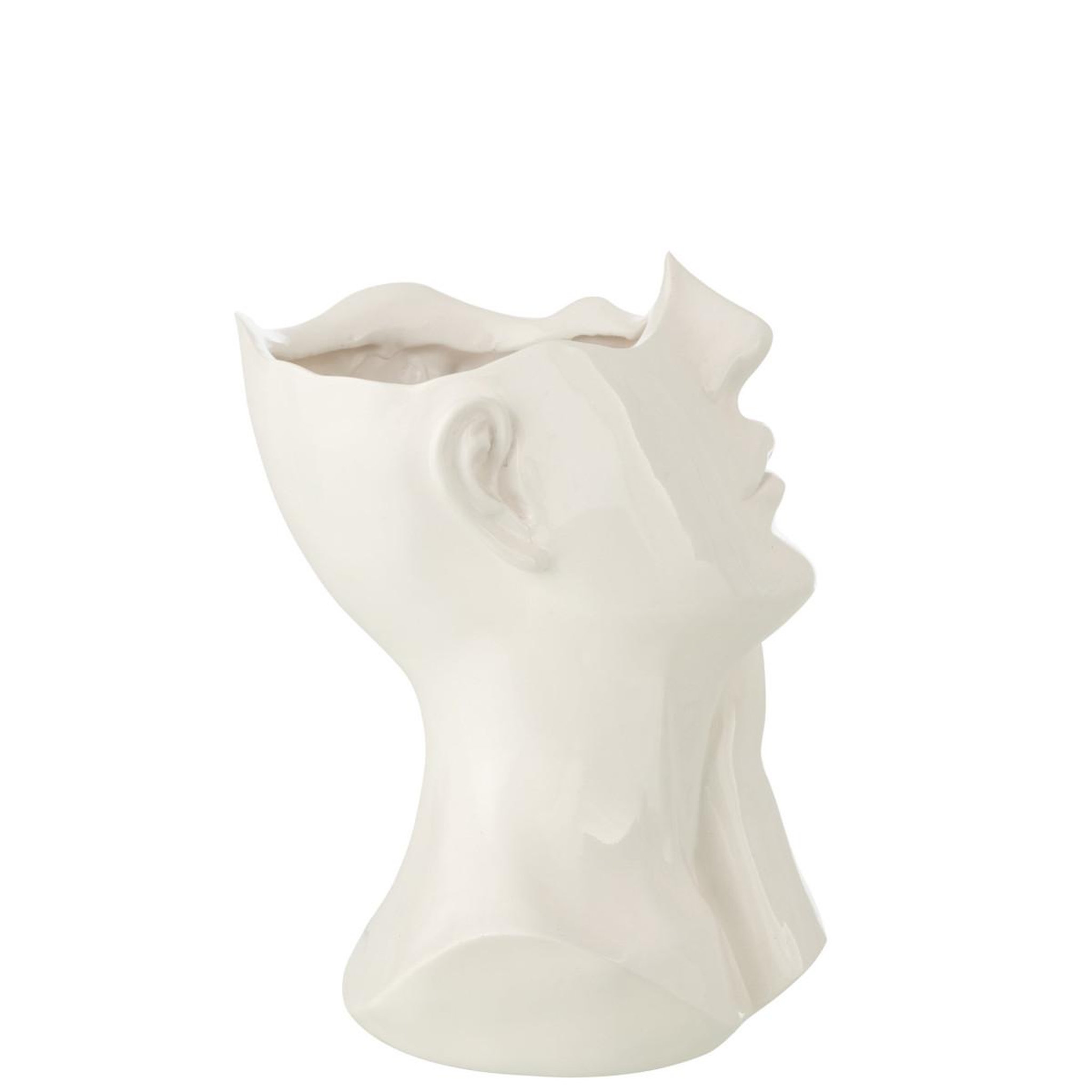 Voir la diapositive 2 : J-LINE Cache-pot buste de femme  muse  27cm blanc