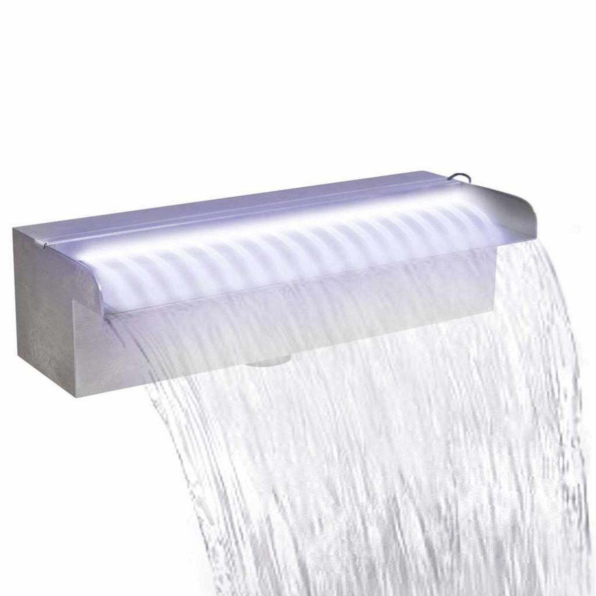 VIDAXL Fontaine rectangulaire de piscine avec LED Inox 30 cm