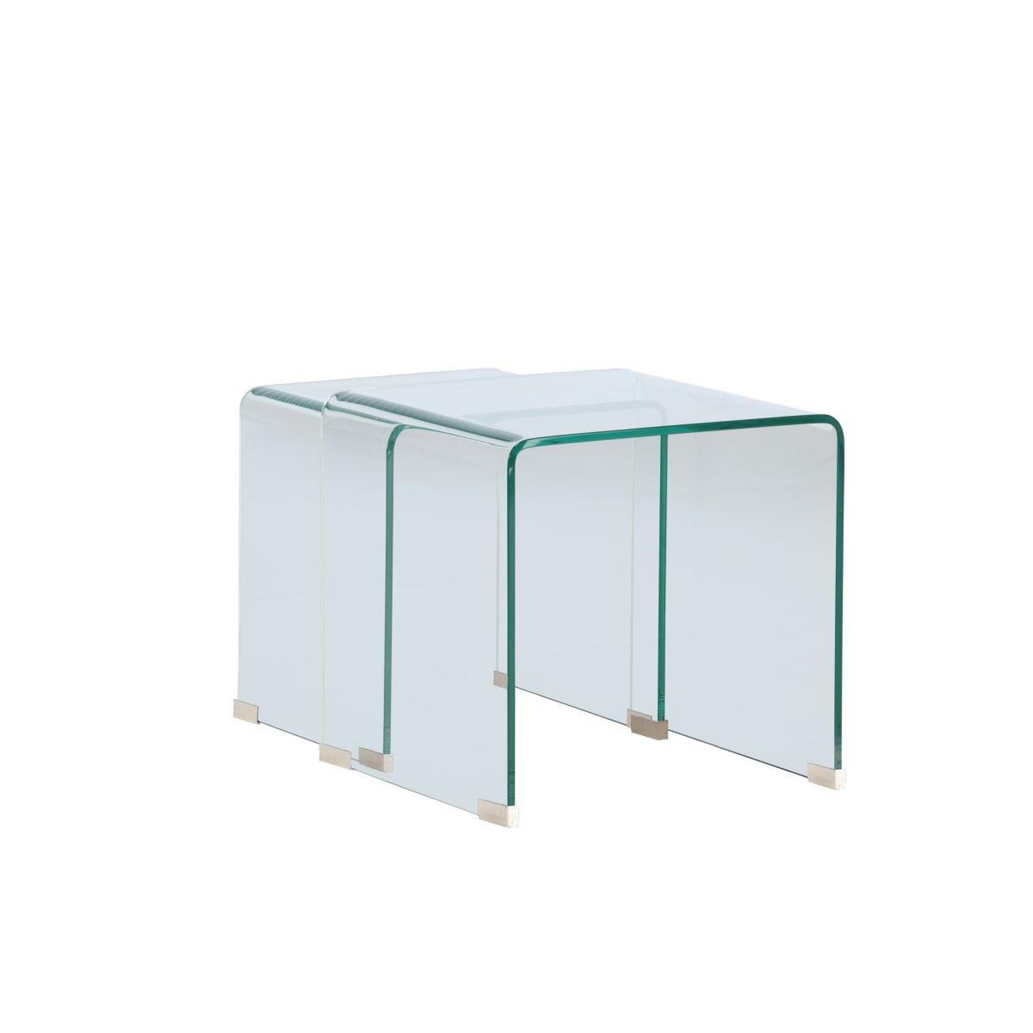Voir la diapositive 6 : Paris Prix Lot de 2 tables d'appoint en verre  telemark  42cm transparent