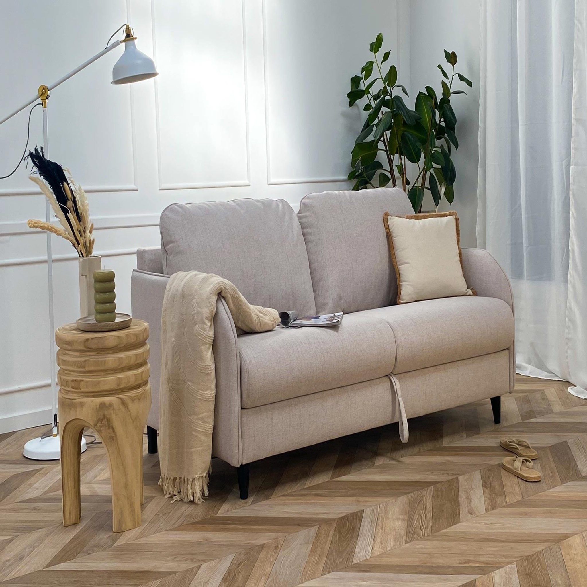 Voir la diapositive 3 : BEST MOBILIER Cosmos - canapé 3 places convertible express couchage quotidien 140 cm matelas 11 cm en tissu