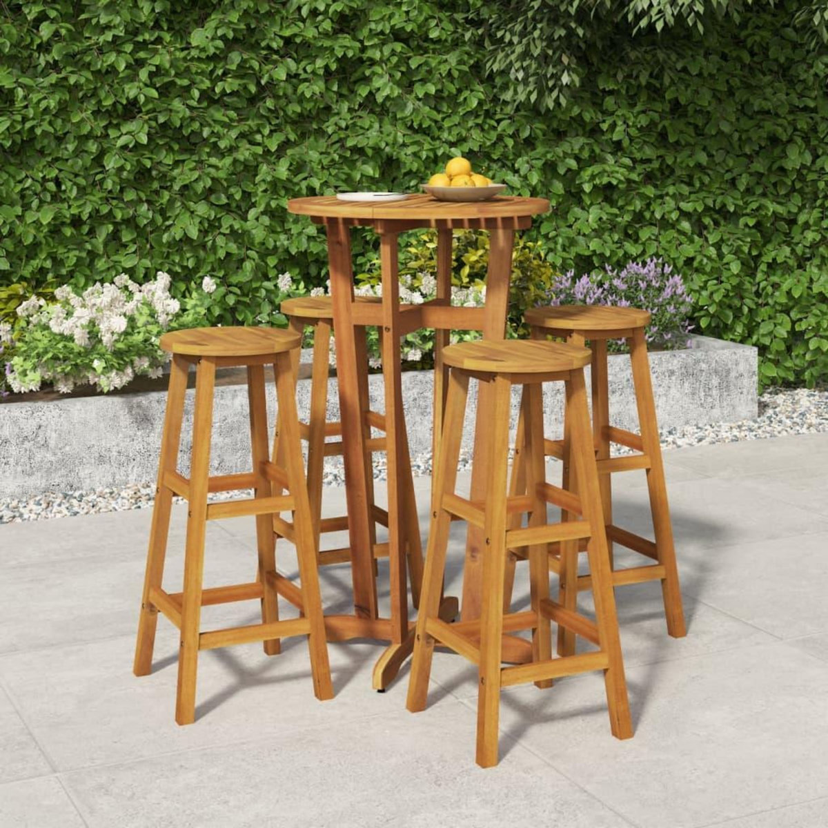 VIDAXL Ensemble de bar de jardin 5 pcs bois d'acacia solide