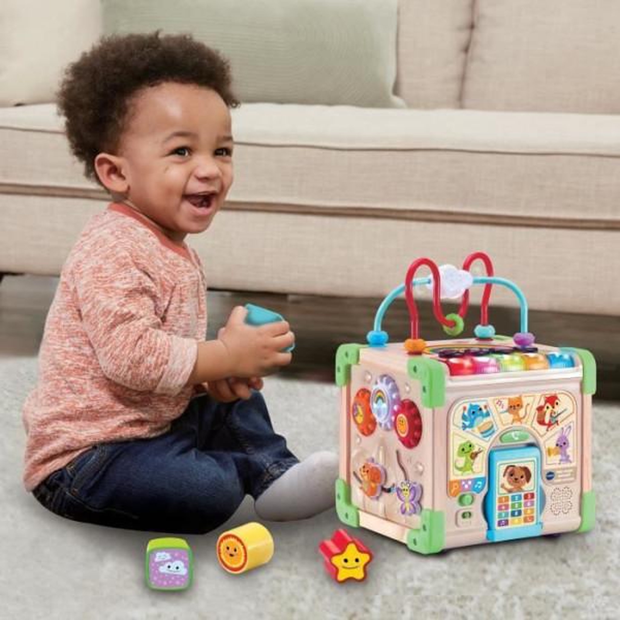 Voir la diapositive 4 : VTECH BABY Jouet interactif VTECH CUBE NATURE - Bois certifié FSC - Animaux musicaux - 9-36 mois