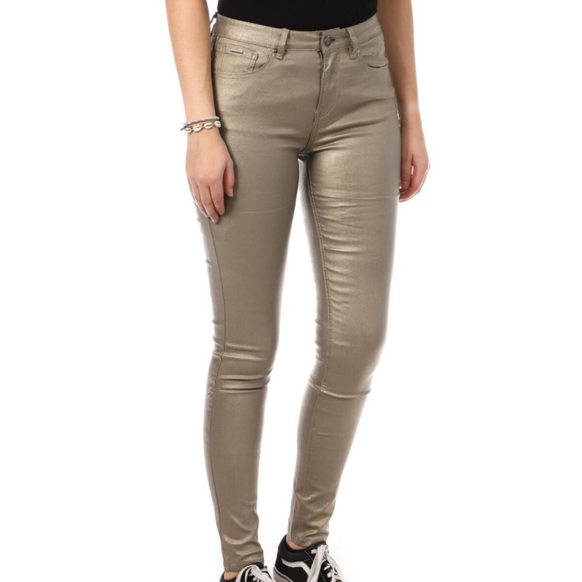 Pantalon enduit beige discount femme