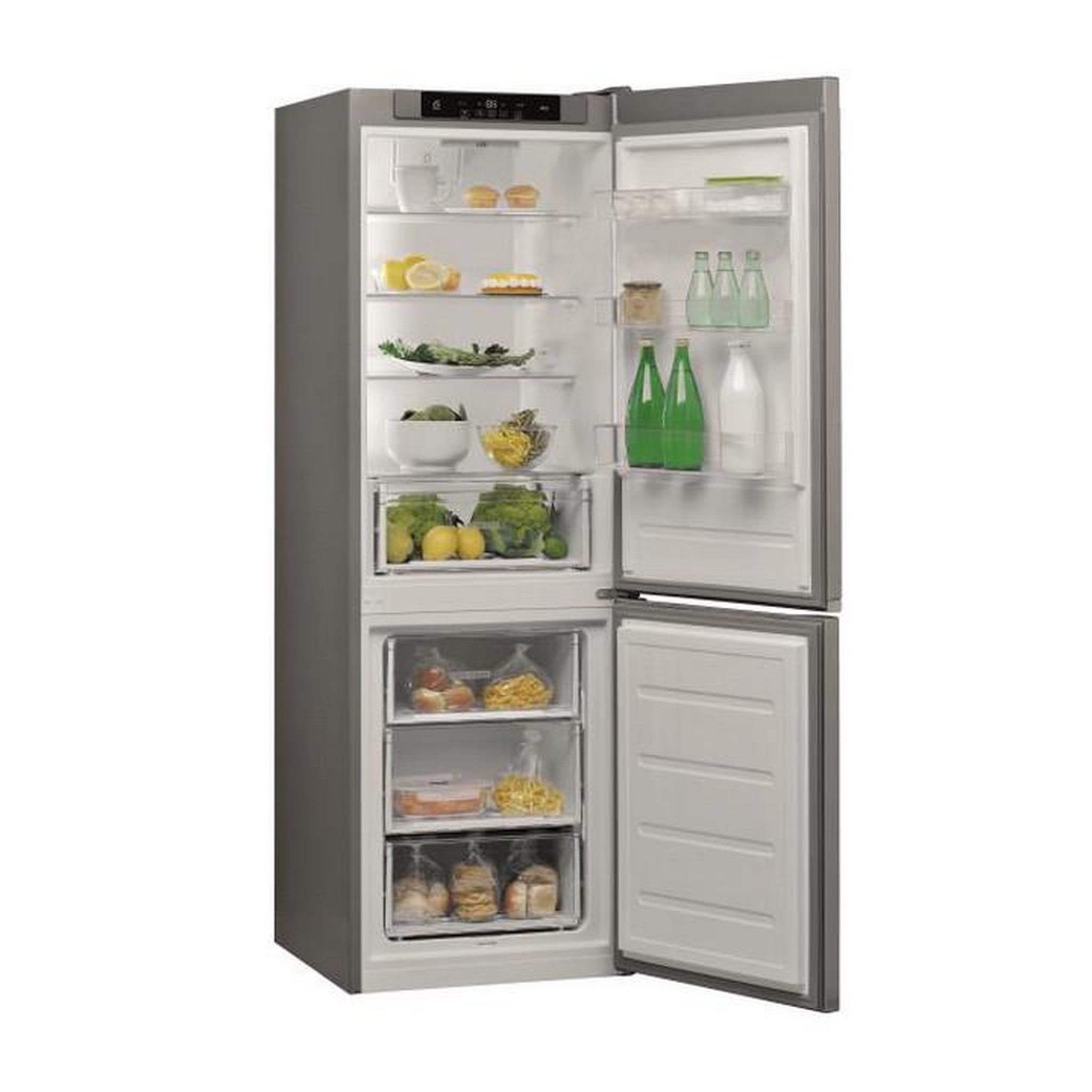 Voir la diapositive 3 : Whirlpool Réfrigérateur combiné 60cm 339l brassé inox - w5821cox2