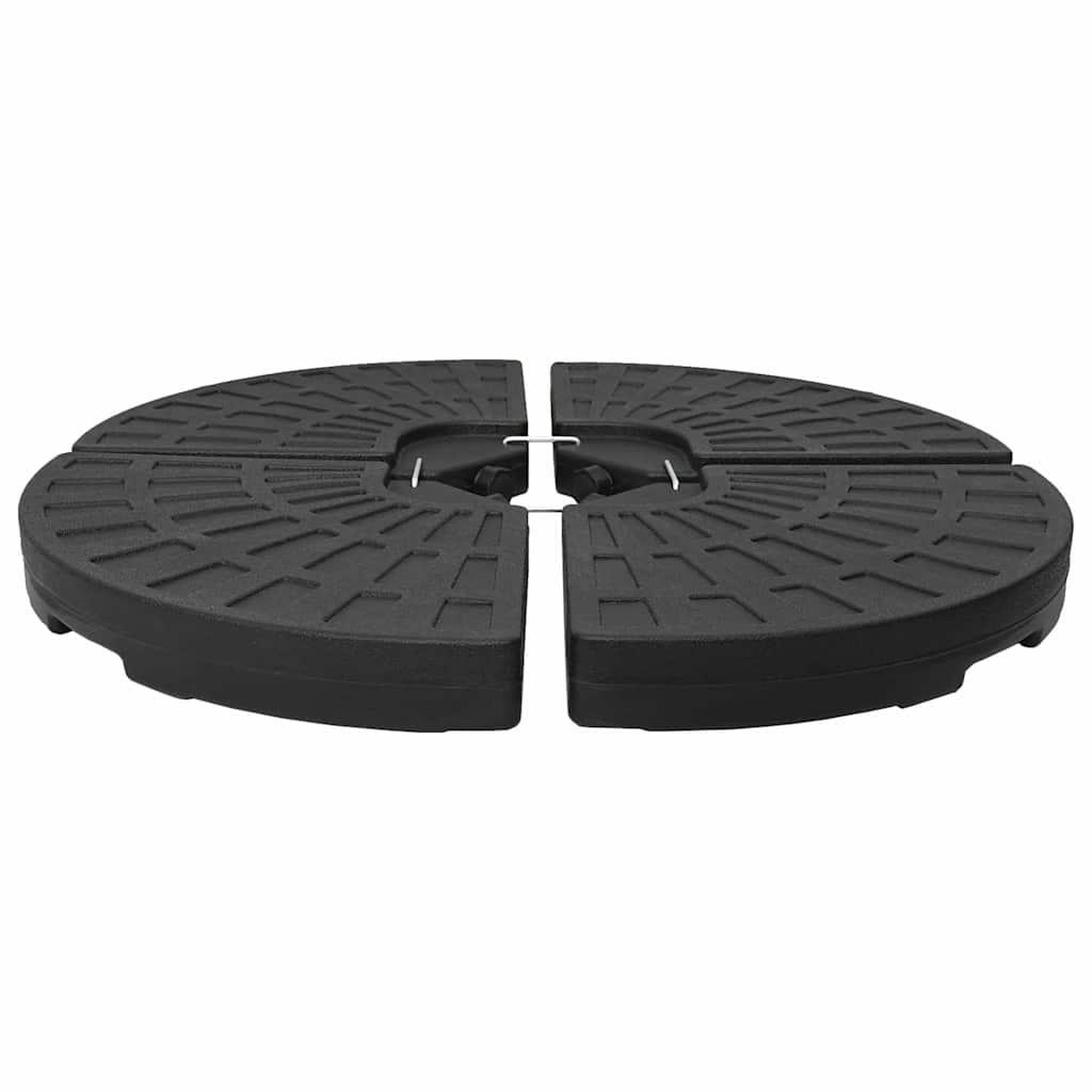 VIDAXL Base de Parasol en forme de ventilateur 4 pcs remplie de sable/eau Noir 52 L
