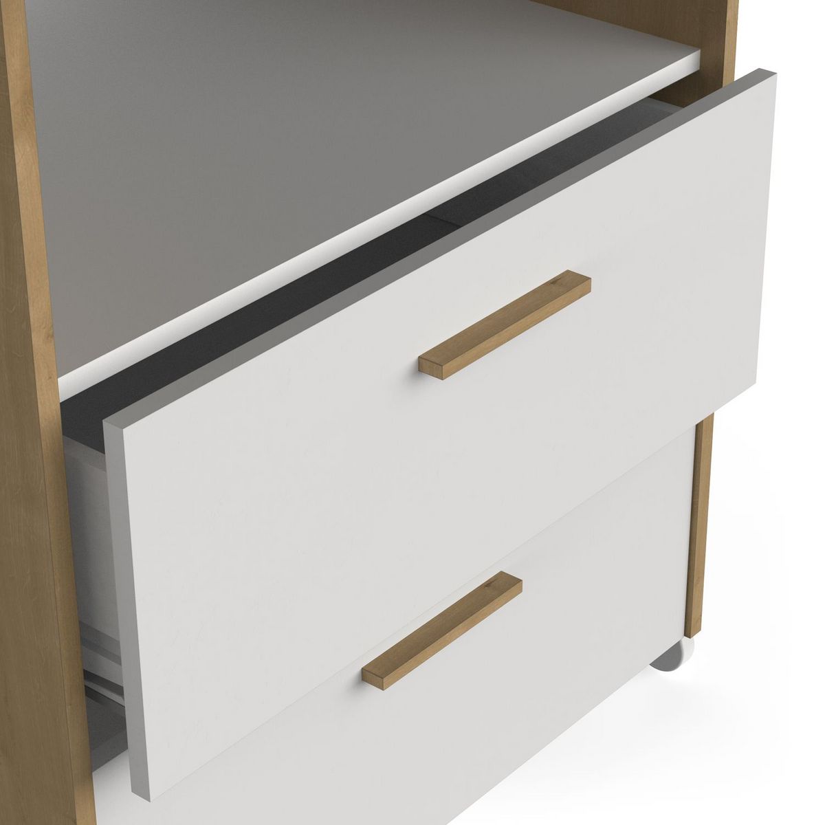 Commode à langer 2 tiroirs 1 niche LILAS