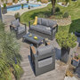 Voir la diapositive 2 : DCB GARDEN Salon de jardin 5 places en aluminium et accoudoirs en HPL