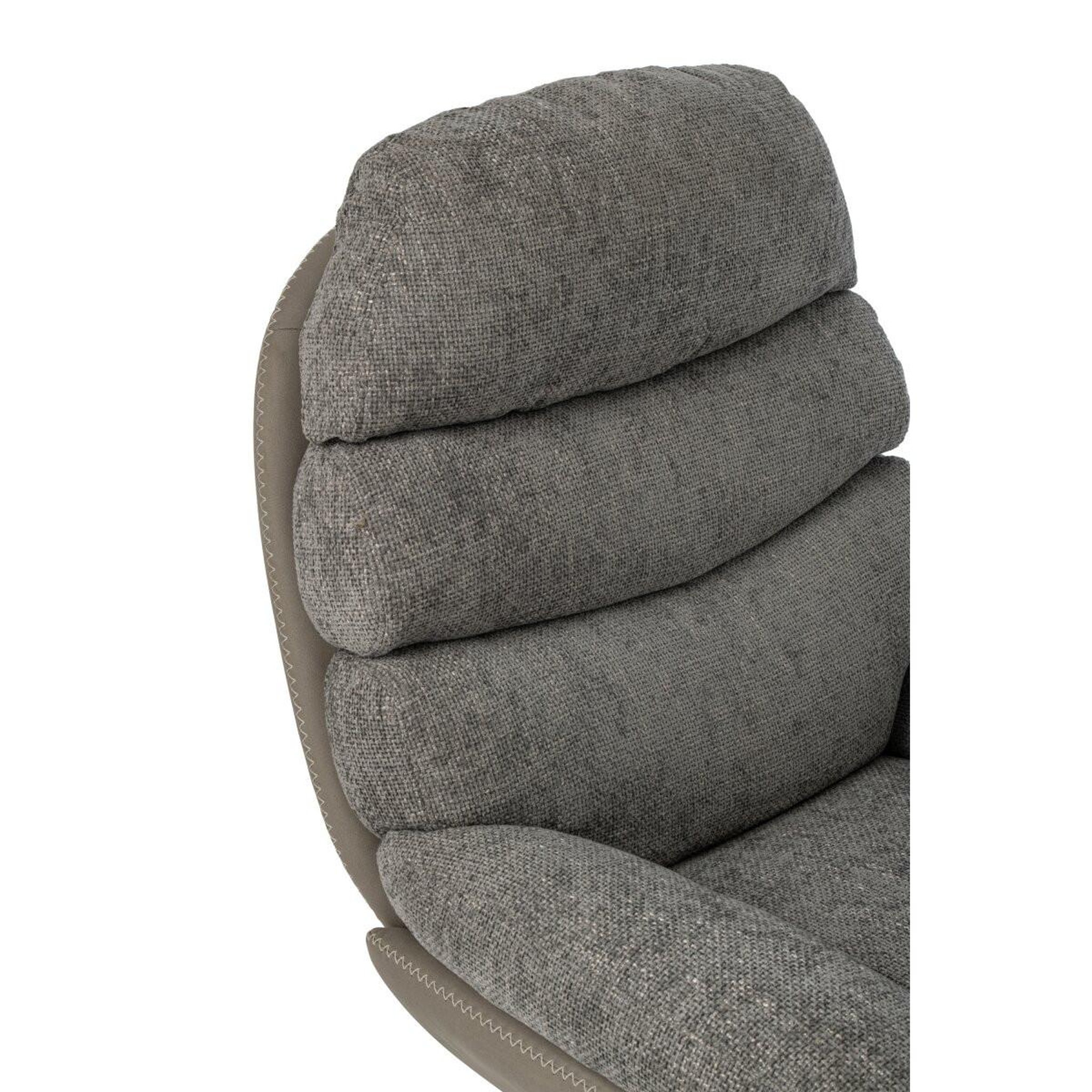 Voir la diapositive 6 : J-LINE Fauteuil avec pouf repose-pieds  vesna  102cm gris
