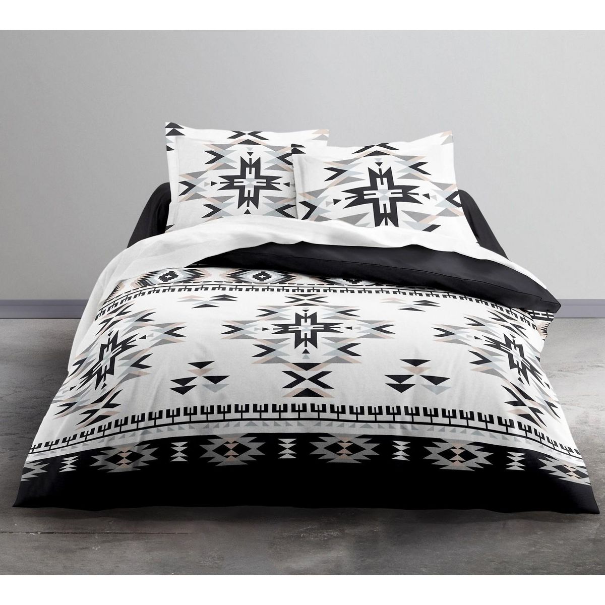 Home collection Parure housse de couette 3pcs 240x220cm 100%coton 57fils hacienda