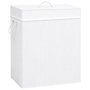 Voir la diapositive 1 : VIDAXL Panier a linge avec une seule section bambou blanc 83 L