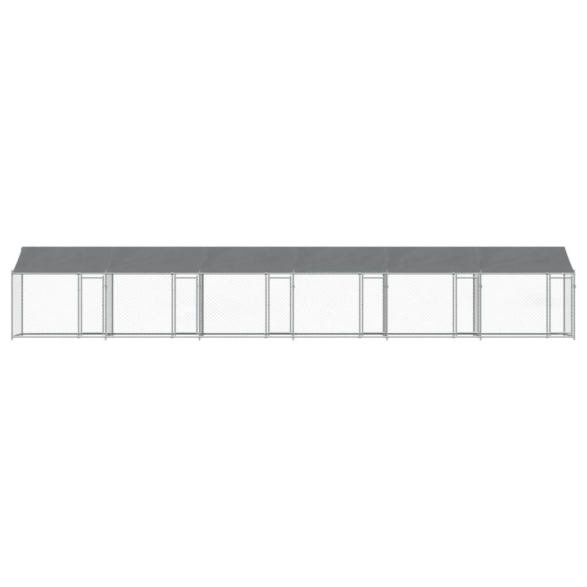 Voir la diapositive 4 : VIDAXL Cage pour chien avec toit/portes gris 12x2x2 m acier galvanise