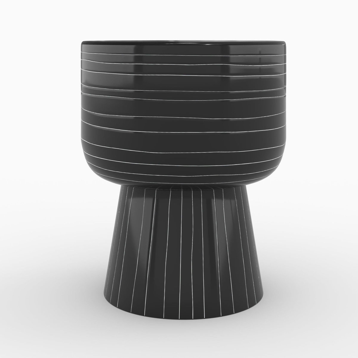 MAISON PAVANE Table d'appoint ronde en métal noir D34 cm-Zita