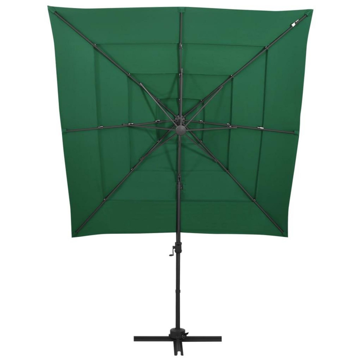 VIDAXL Parasol de jardin a 4 niveaux avec mat en aluminium vert
