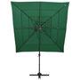 Voir la diapositive 2 : VIDAXL Parasol de jardin a 4 niveaux avec mat en aluminium vert