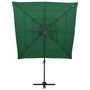 Voir la diapositive 2 : VIDAXL Parasol de jardin a 4 niveaux avec mat en aluminium vert