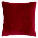 ATMOSPHERA Coussin en Flanelle Uni  Ollis  38x38cm Rouge