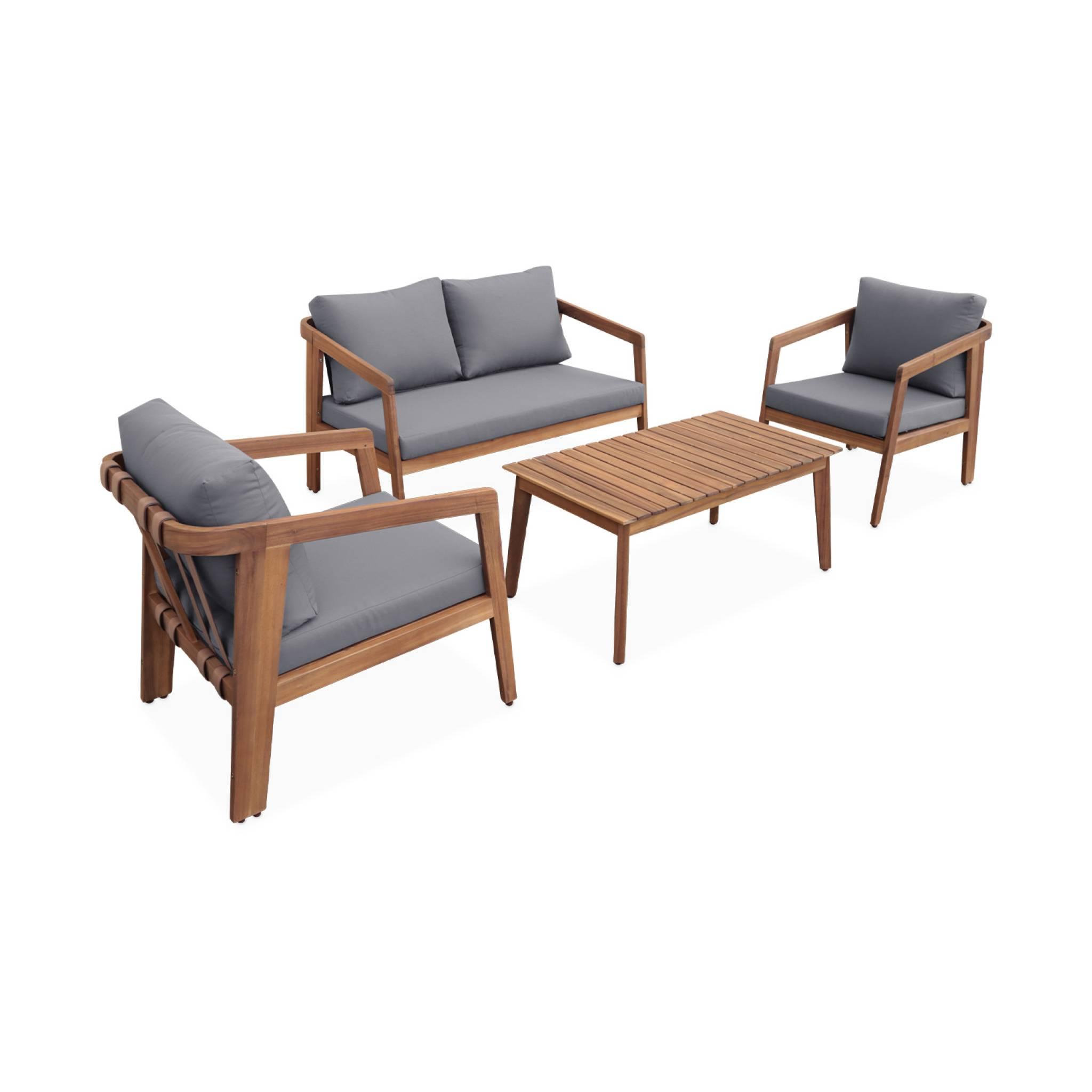 Voir la diapositive 1 : SWEEEK Salon de jardin 4 places bois d'acacia