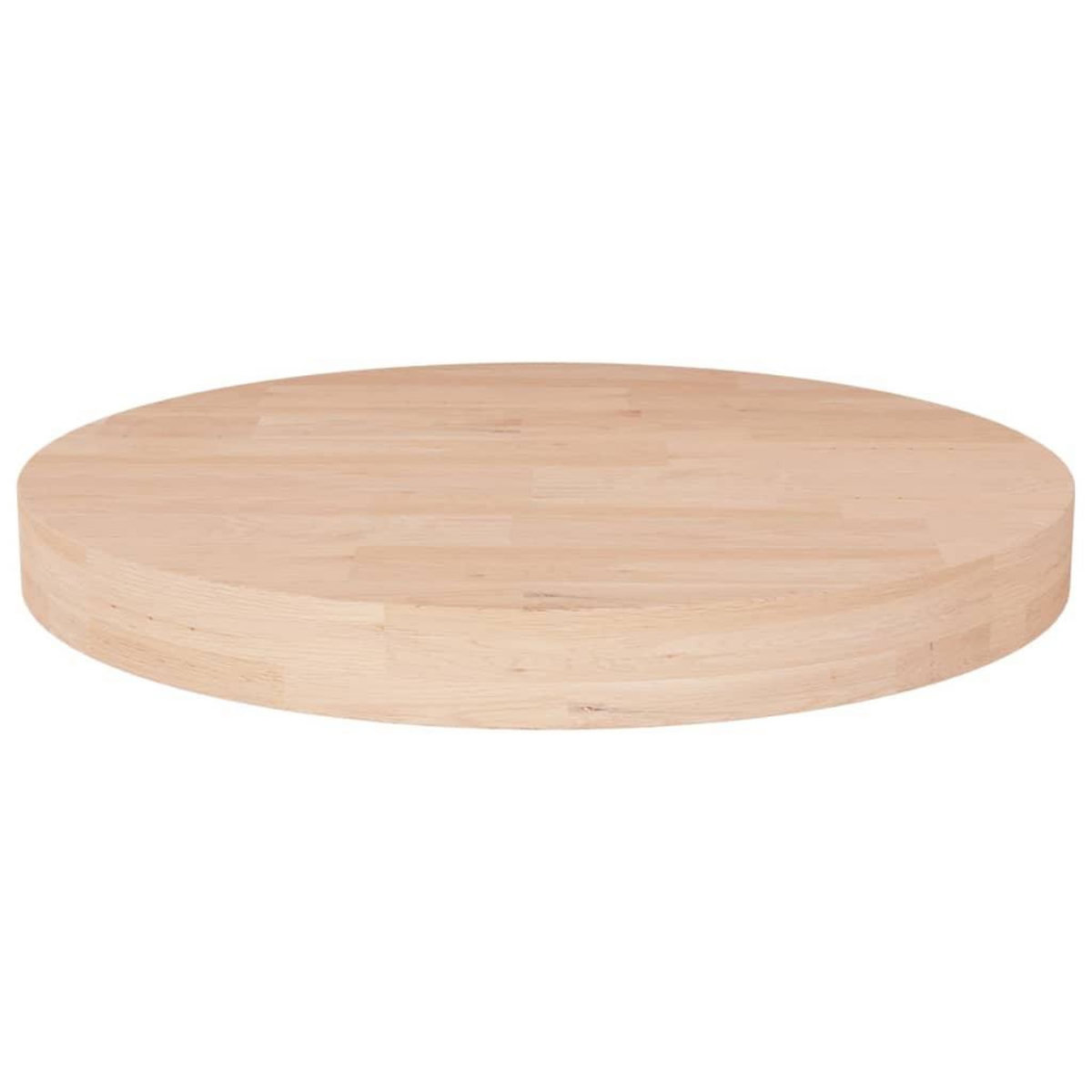 VIDAXL Dessus de table rond Ø50x4 cm Bois de chene massif non traite