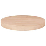VIDAXL Dessus de table rond Ø50x4 cm Bois de chene massif non traite