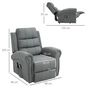 Voir la diapositive 3 : HOMCOM Fauteuil de massage fauteuil releveur électrique inclinaison réglable repose-pied ajustable lin gris chiné