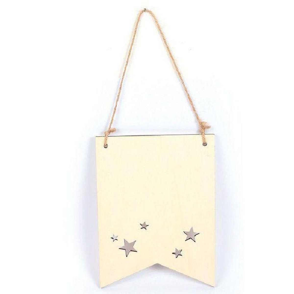 Graine créative Suspension fanion en bois 20 x 15 cm - Etoiles