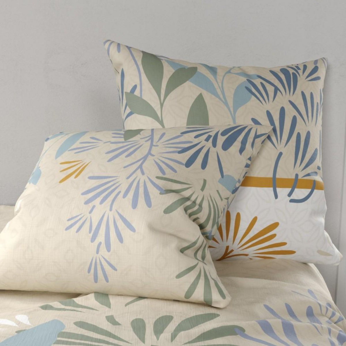 ATELIER DU COTON Housse de couette 260x240 AGIL + 2 taies coton 57 fils