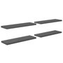 Voir la diapositive 2 : VIDAXL Etageres murales flottantes 4 pcs gris brillant 120x23,5x3,8 cm