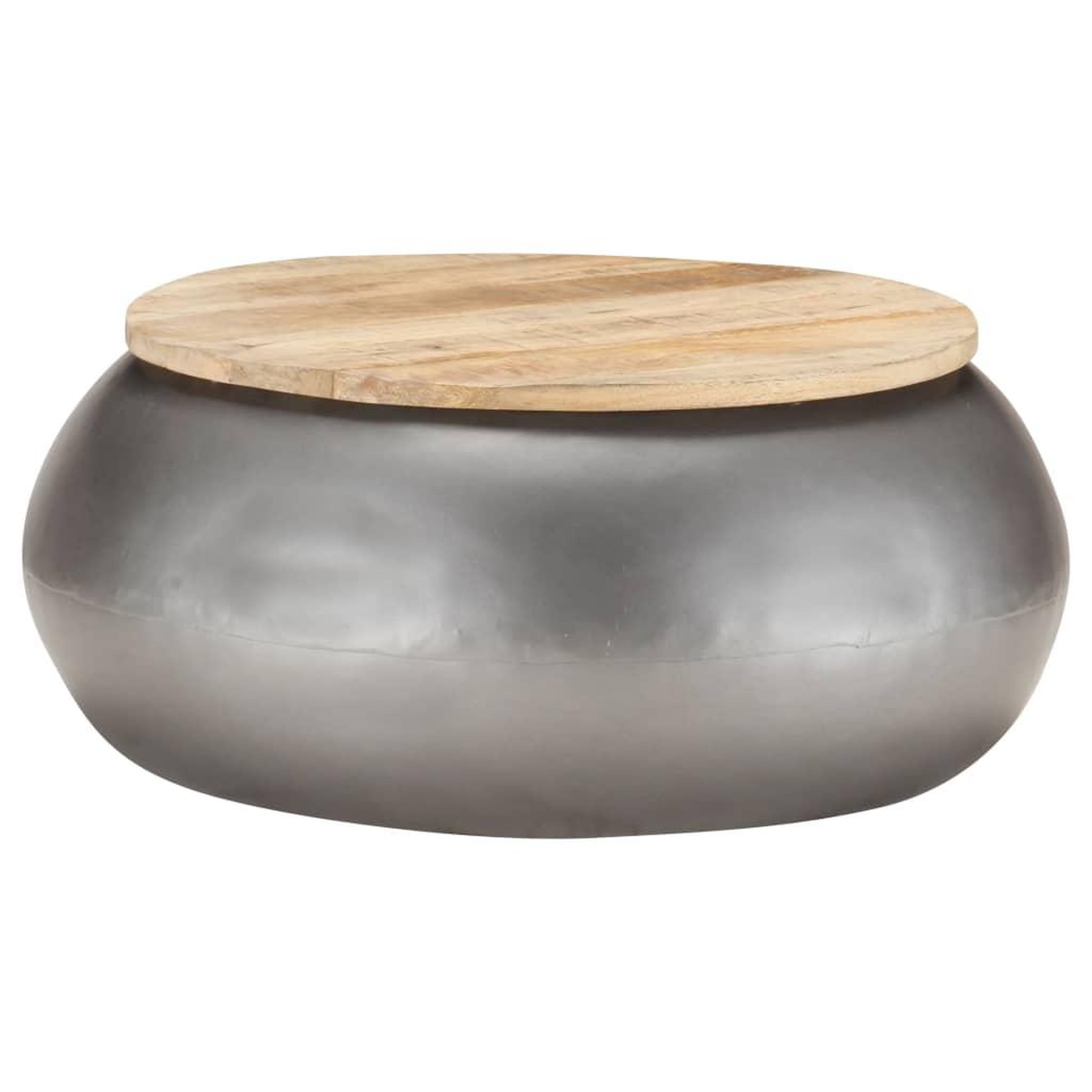 Voir la diapositive 1 : VIDAXL Table basse Gris 68x68x30 cm Bois de manguier solide