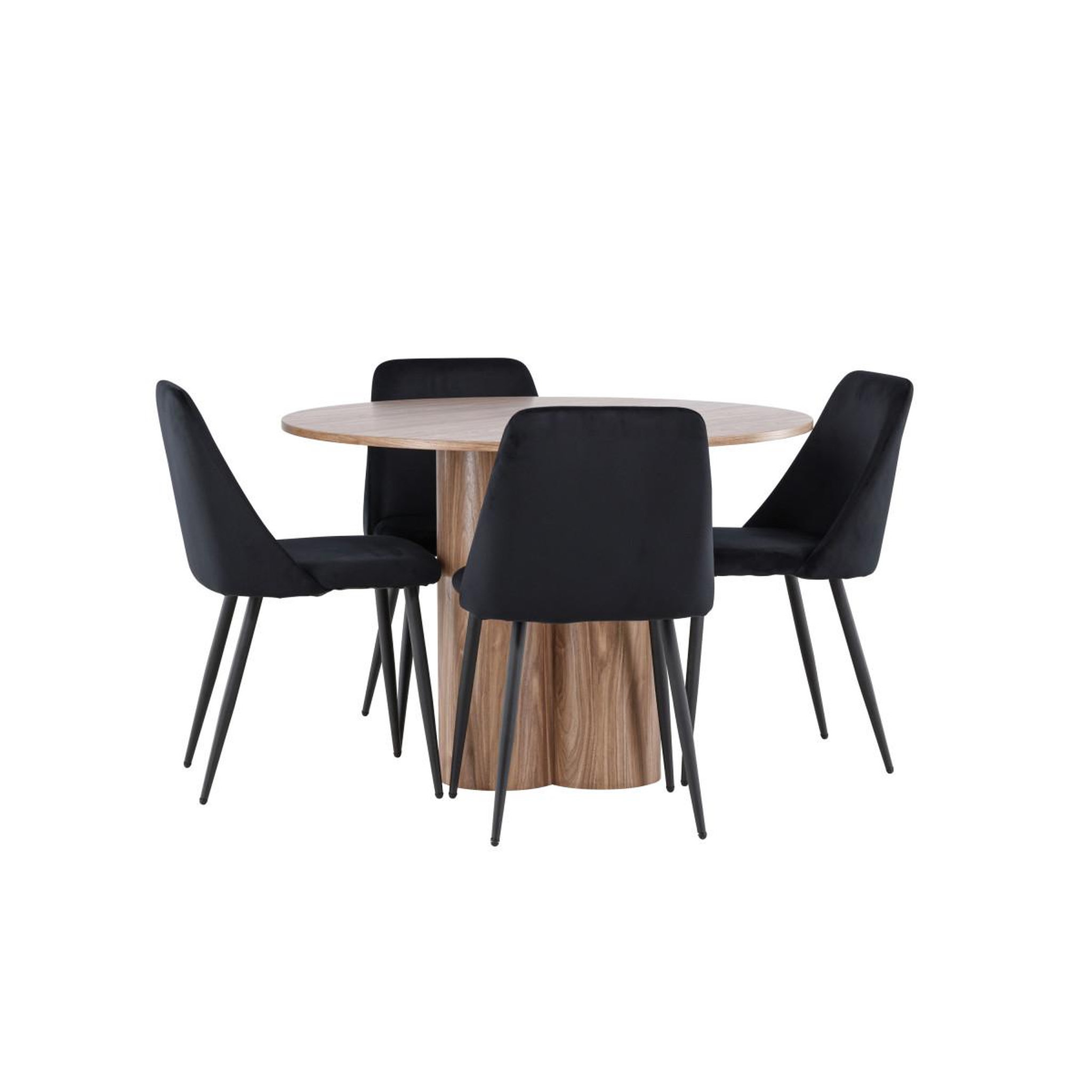 Voir la diapositive 2 : Paris Prix Ensemble table à manger & 4 chaises  olivia & night  110cm marron & noir