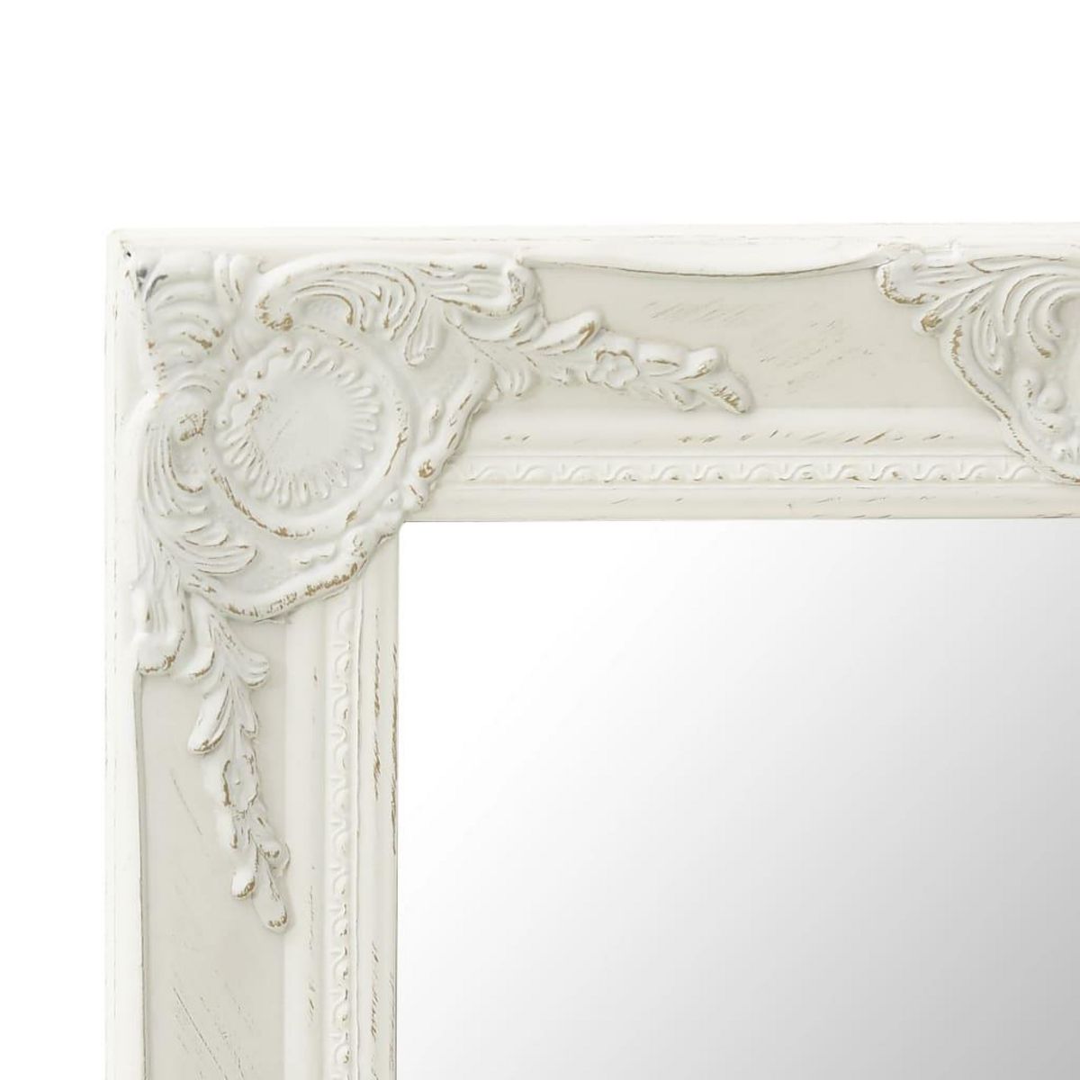 VIDAXL Miroir mural style baroque 50x50 cm Blanc