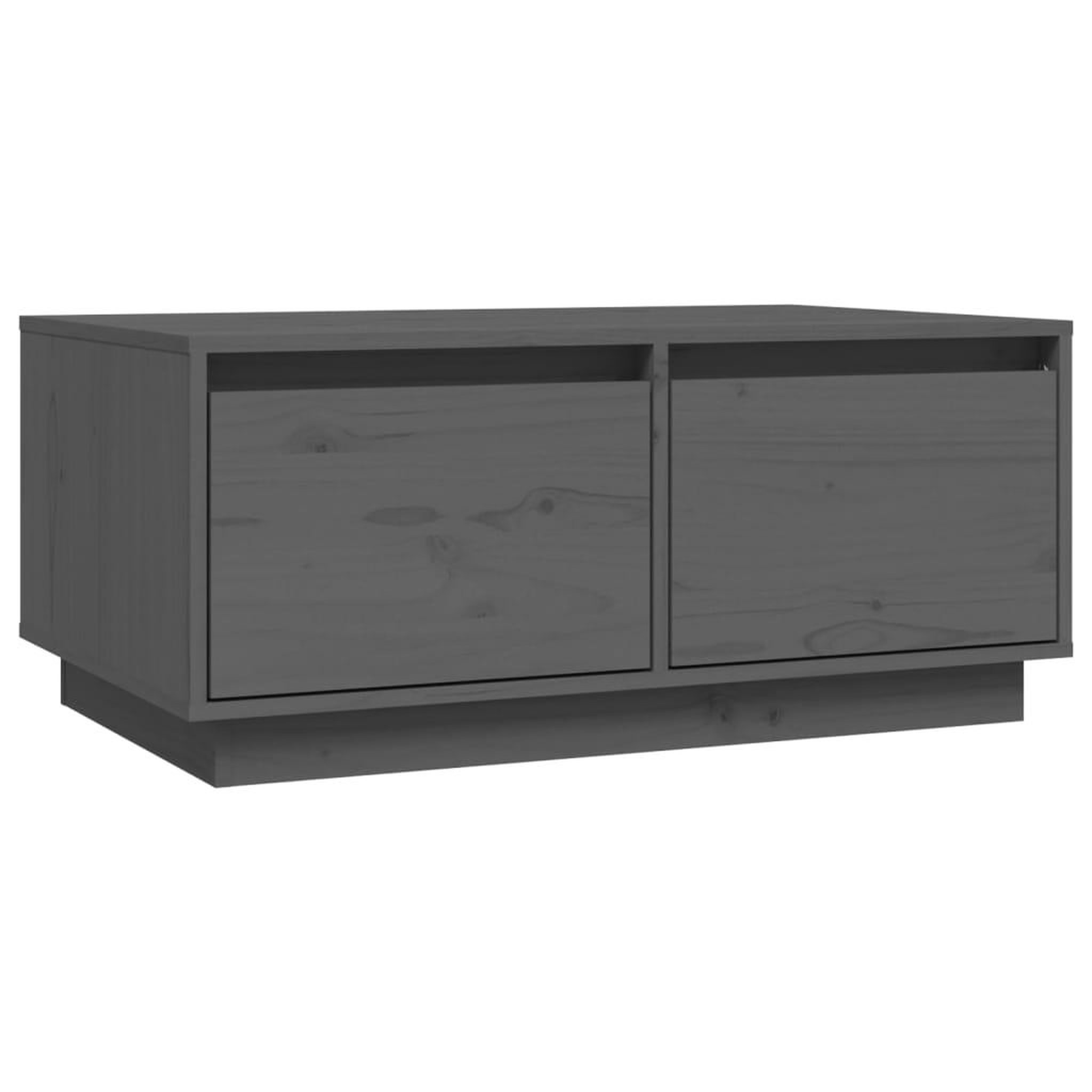 Voir la diapositive 2 : VIDAXL Table basse Gris 80x50x35 cm Bois massif de pin