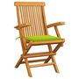 Voir la diapositive 2 : VIDAXL Chaises de jardin avec coussins vert vif lot de 2 Bois de teck
