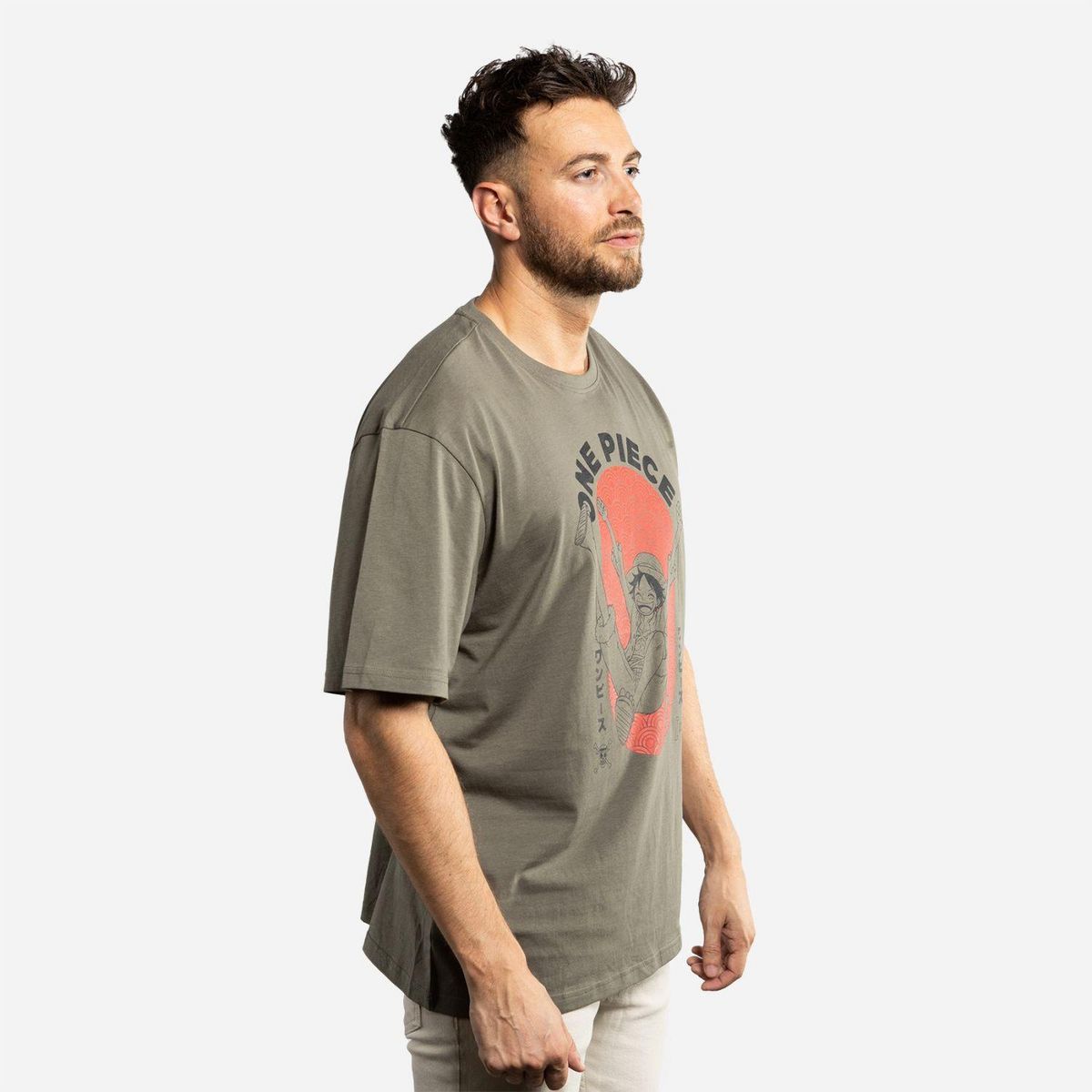 CAPSLAB T-shirt homme relax fit avec print One Piece Luffy
