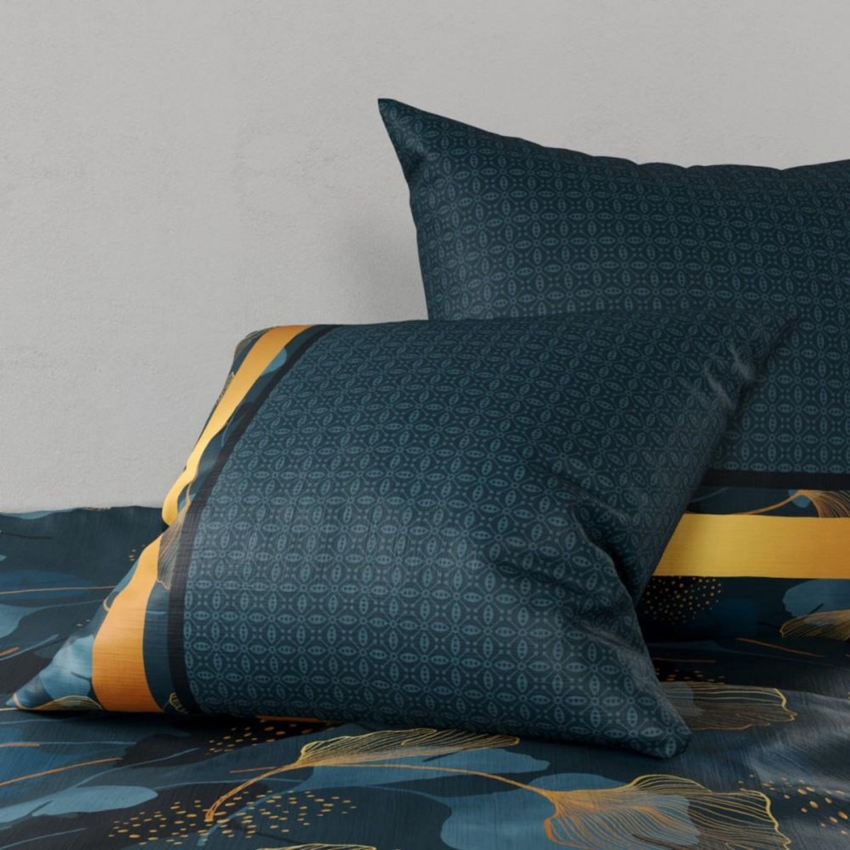 ATELIER DU COTON Housse de couette 260x240 GINKO + 2 taies coton 57 fils