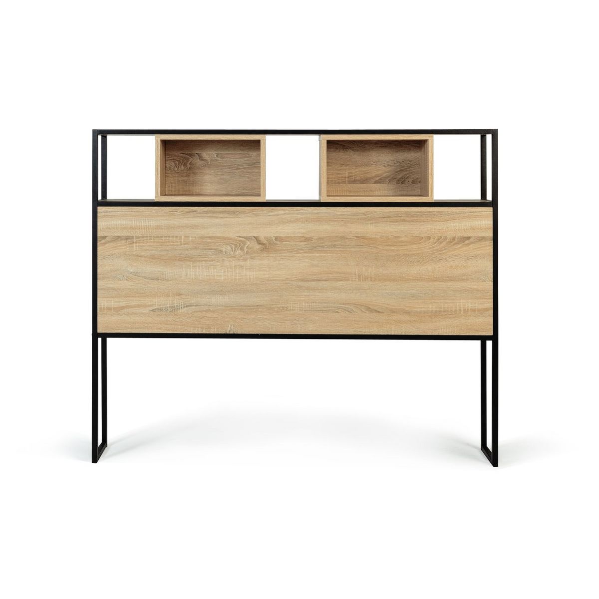 Tête de lit avec niches de rangements esprit industriel pour lits 140 HOUSTON