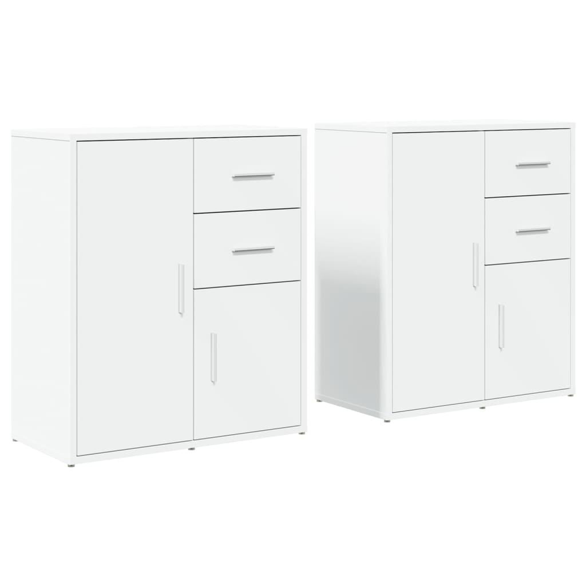 Voir la diapositive 2 : VIDAXL Buffets 2 pcs blanc 60x31x70 cm bois d'ingenierie