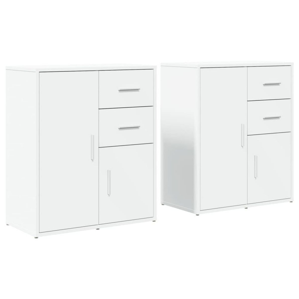 VIDAXL Buffets 2 pcs blanc 60x31x70 cm bois d'ingenierie