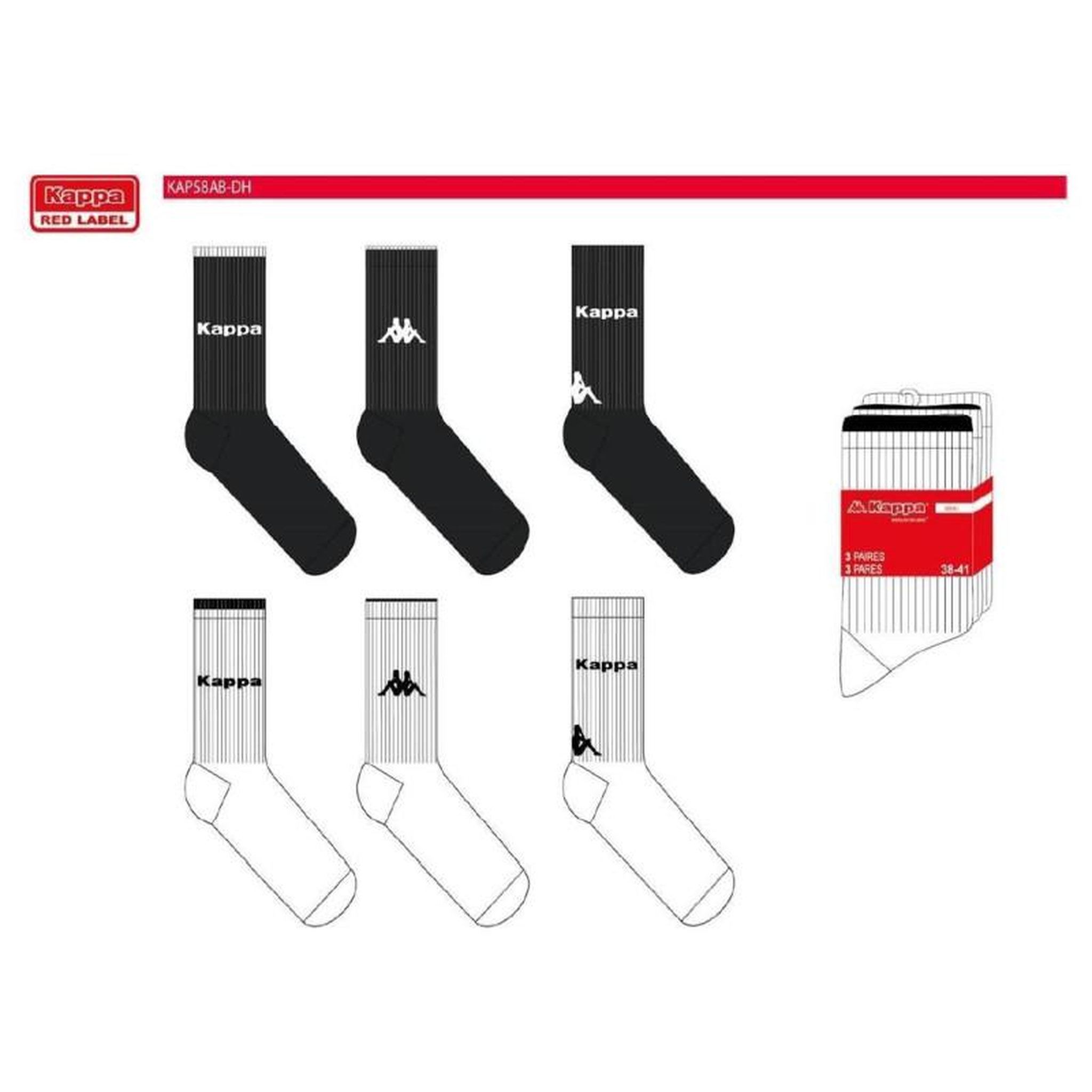 Voir la diapositive 4 : KAPPA Chaussettes Enfant TENNIS KAPPA